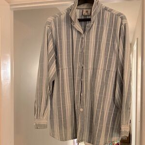 VTG Bliss Blass women’s Top L shades of denim shirt button down striped